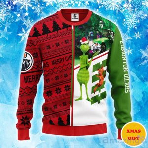 Edmonton Oilers Grinch & Scooby Doo Christmas Ugly Sweater image Edmonton Oilers Grinch & Scooby-Doo Christmas Ugly Sweater Product Photo 2