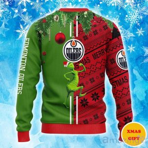 Edmonton Oilers Grinch & Scooby-Doo Christmas Ugly Sweater Product Photo 1