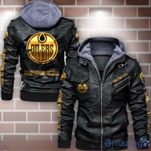 Edmonton Oilers Leather Jacket For Fans Product Photo 1
