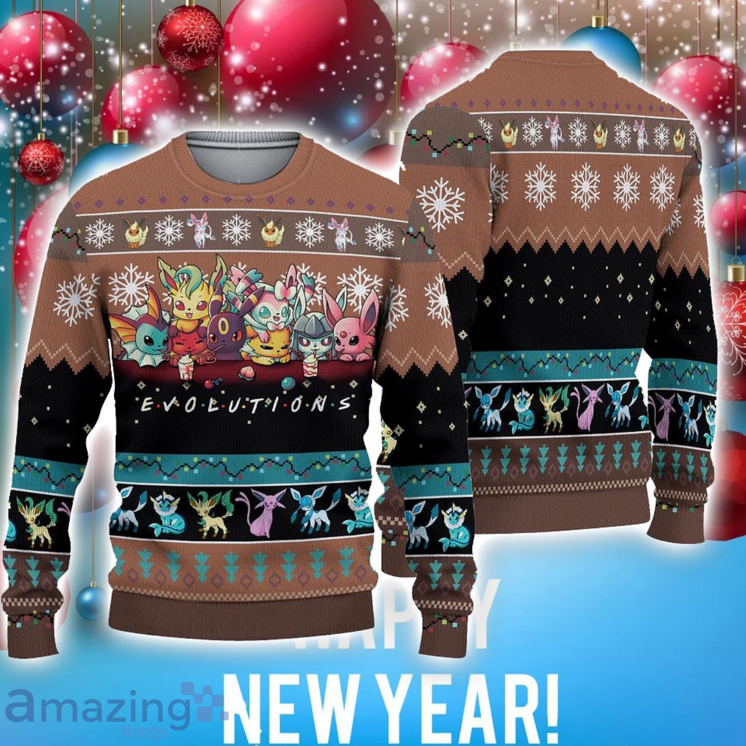 Eevengers PKM Ugly Christmas Sweater Unisex Gift image Eevengers PKM Ugly Christmas Sweater Unisex Gift Product Photo 1