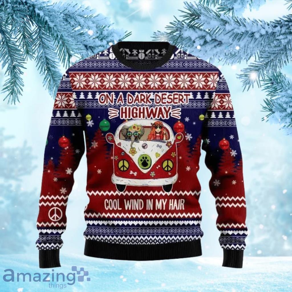 Elephant Hippie Girl Ugly Christmas Sweater image Elephant Hippie Girl Ugly Christmas Sweater Product Photo 1