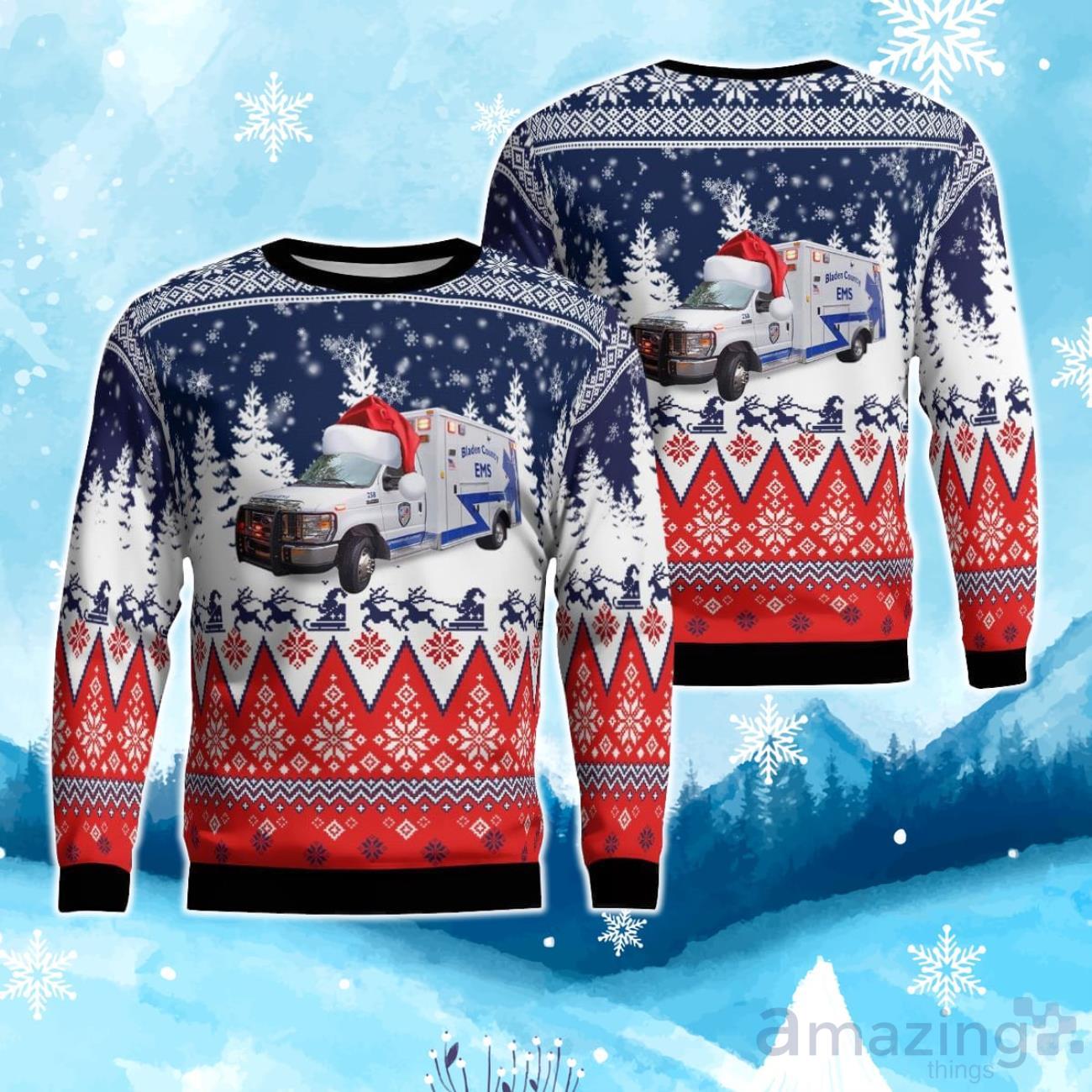Elizabethtown, North Carolina, Bladen County EMS Ugly Christmas Sweater image Elizabethtown, North Carolina, Bladen County EMS Ugly Christmas Sweater Product Photo 1