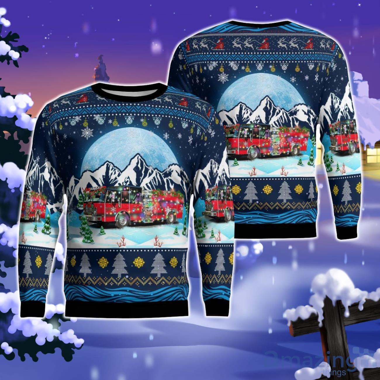 Elsmere, Kentucky, Elsmere KY FireEMS AOP Ugly Sweater Gift For Christmas image Elsmere, Kentucky, Elsmere KY FireEMS AOP Ugly Sweater Gift For Christmas Product Photo 1