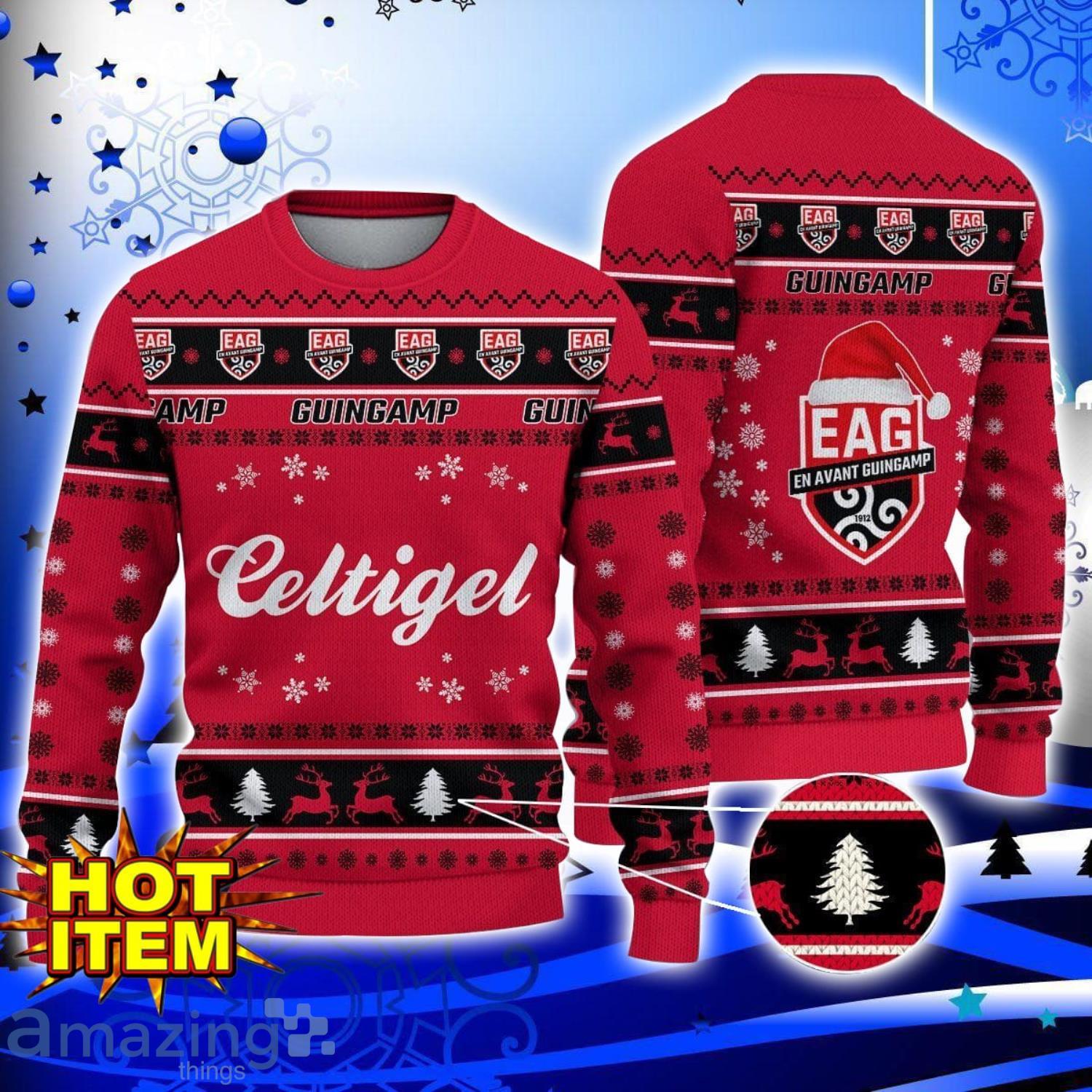 En Avant Guingamp Ligue 1 French Football Ugly Christmas Sweater Christmas Hoilday Gift image En Avant Guingamp Ligue 1 French Football Ugly Christmas Sweater Christmas Hoilday Gift Product Photo 1