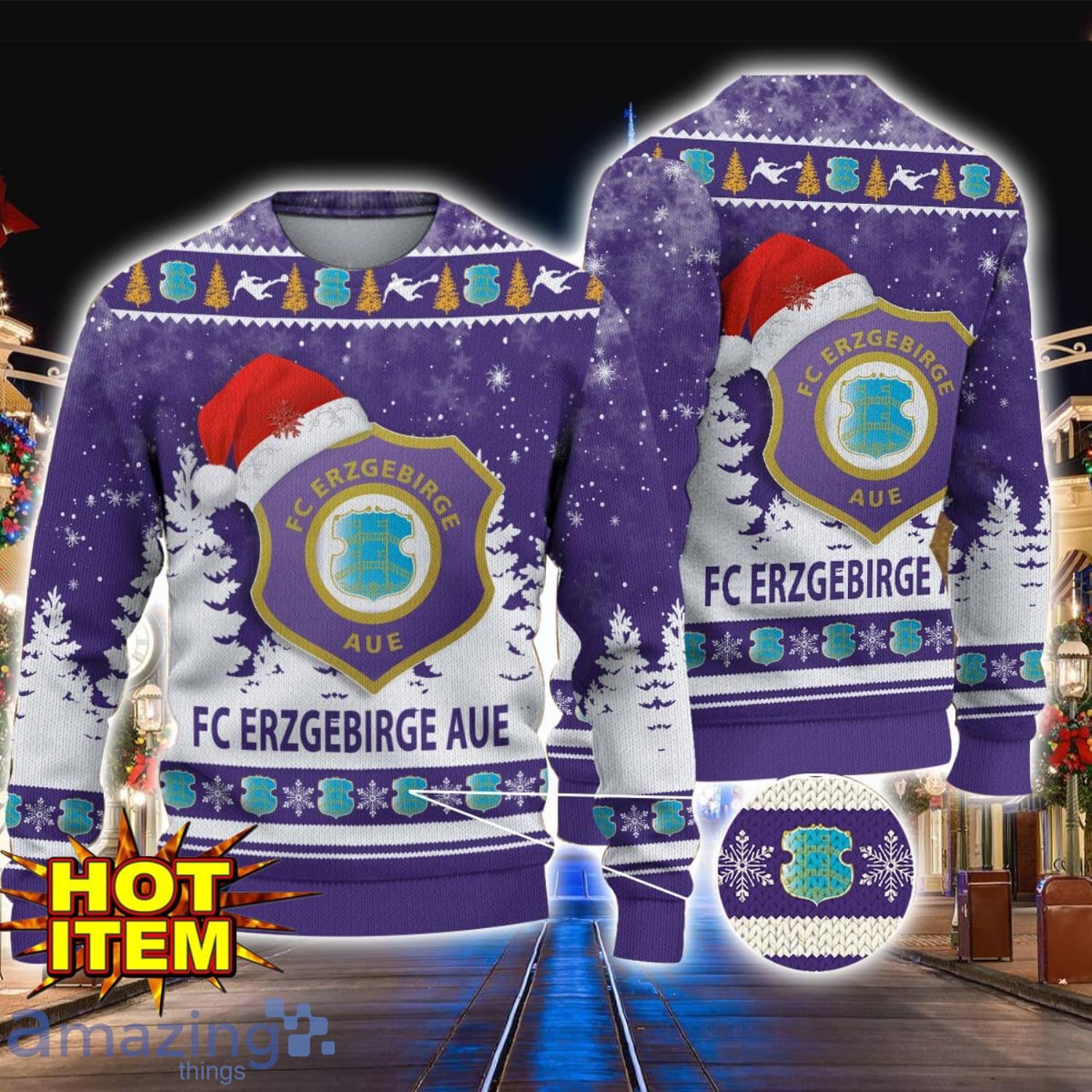 Erzgebirge Aue Bundesliga Sweater Champions Ugly Christmas Sweater Christmas Hoilday Gift image Erzgebirge Aue Bundesliga Sweater Champions Ugly Christmas Sweater Christmas Hoilday Gift Product Photo 1
