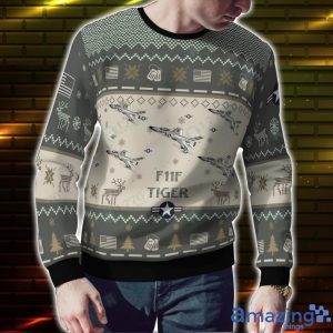 F11F Tiger Aircraft Ugly Christmas Sweater Veteran Christmas Gift Holiday Best Gift Product Photo 2