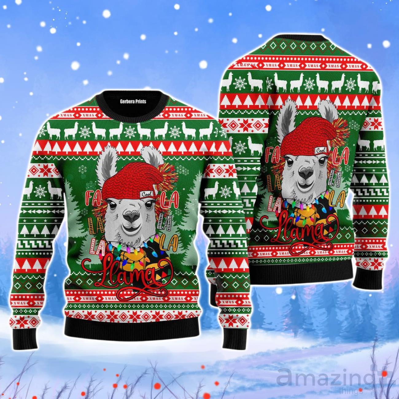 Fa La La La Llama Merry Christmas Unisex Ugly Sweater image Fa La La La Llama Merry Christmas Unisex Ugly Sweater Product Photo 1