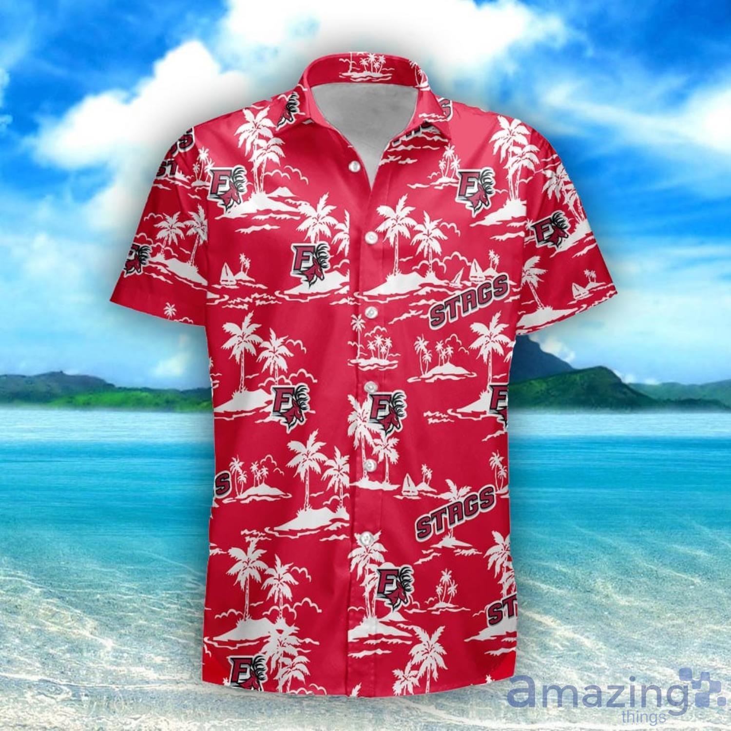 Fairfield Stags 3D Tropical Pattern Coconut Tree Hawaiian Shirt And Shorts image Fairfield Stags 3D Tropical Pattern Coconut Tree Hawaiian Shirt And Shorts Product Photo 1