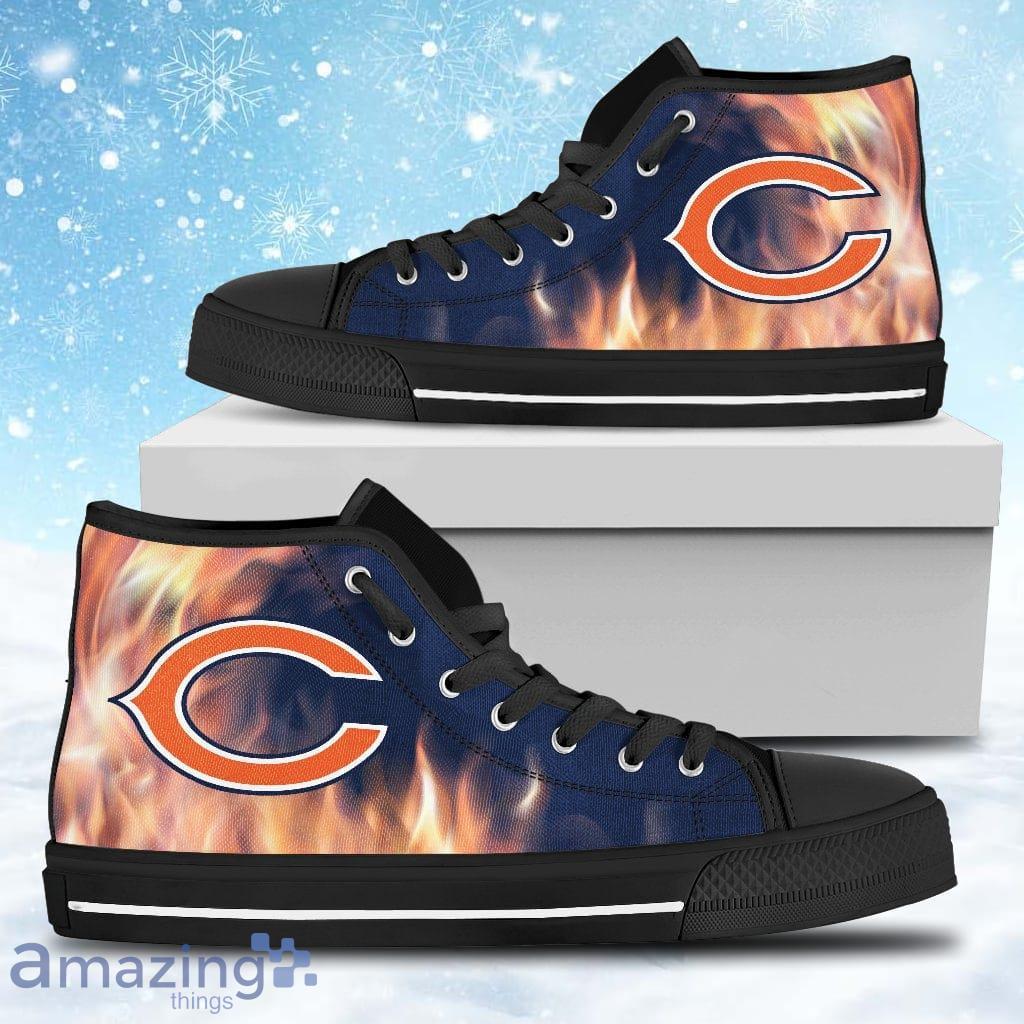 Fighting Like Fire Chicago Bears High Top Shoes Gift For Big Fans image Fighting Like Fire Chicago Bears High Top Shoes Gift For Big Fans Product Photo 1