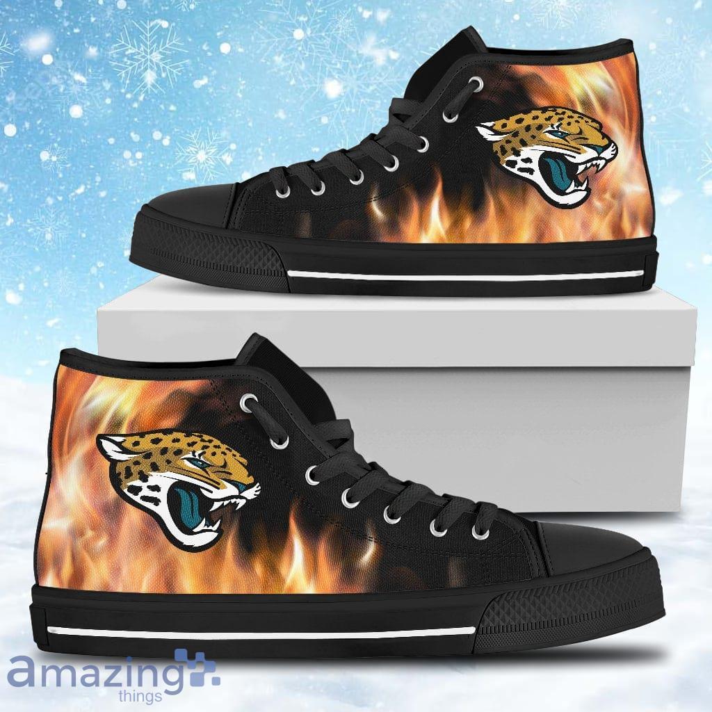 Fighting Like Fire Jacksonville Jaguars High Top Shoes Gift For Big Fans image Fighting Like Fire Jacksonville Jaguars High Top Shoes Gift For Big Fans Product Photo 1