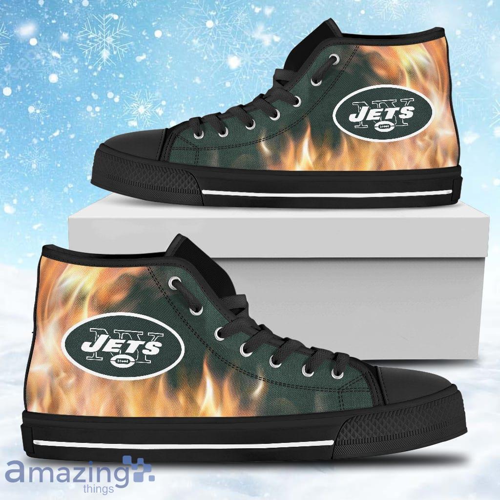 Fighting Like Fire New York Jets High Top Shoes Gift For Big Fans image Fighting Like Fire New York Jets High Top Shoes Gift For Big Fans Product Photo 1