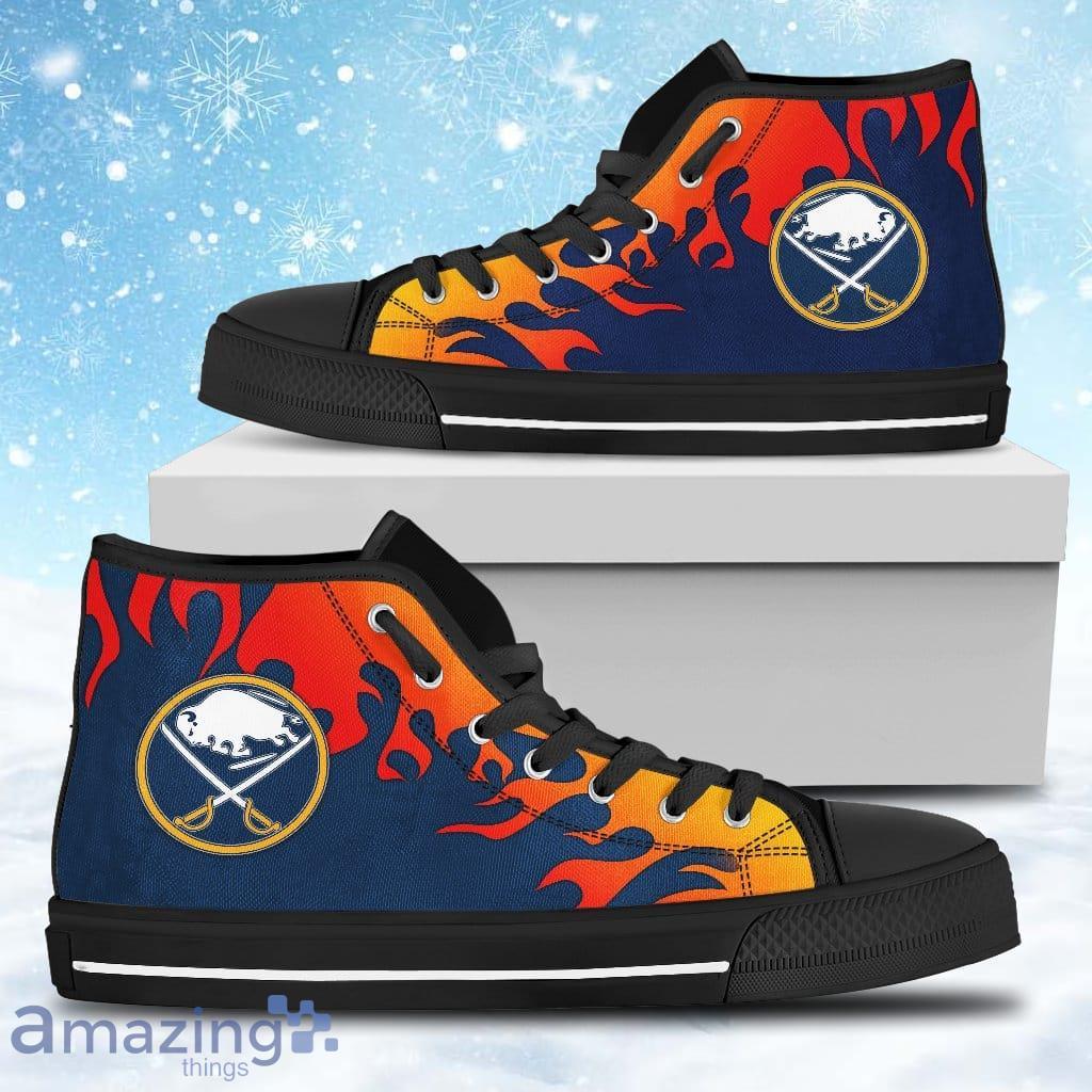 Fire Burning Fierce Strong Logo Buffalo Sabres High Top Shoes Gift For Big Fans image Fire Burning Fierce Strong Logo Buffalo Sabres High Top Shoes Gift For Big Fans Product Photo 1
