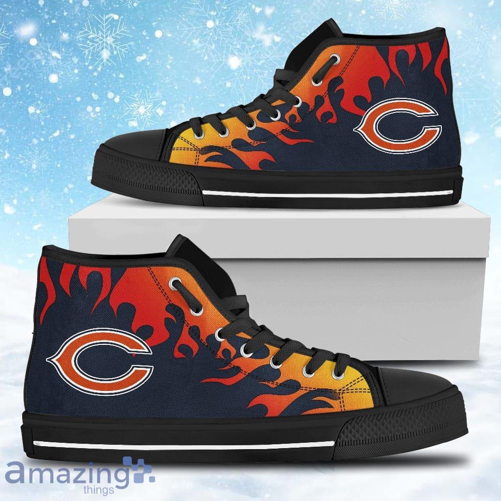 Fire Burning Fierce Strong Logo Chicago Bears High Top Shoes Gift For Big Fans image Fire Burning Fierce Strong Logo Chicago Bears High Top Shoes Gift For Big Fans Product Photo 1
