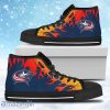 Fire Burning Fierce Strong Logo Columbus Blue Jackets High Top Shoes Gift For Big Fans