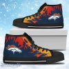 Fire Burning Fierce Strong Logo Denver Broncos High Top Shoes Gift For Big Fans