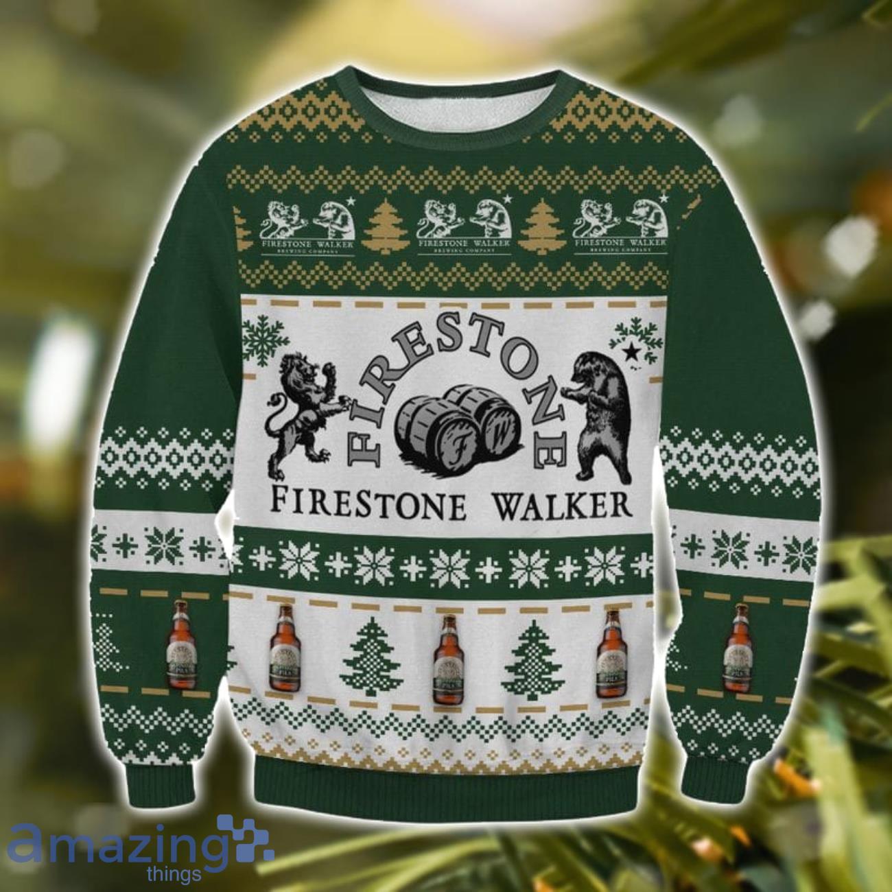 Firestone Walker 3D Ugly Christmas Sweater Christmas Gift image Firestone Walker 3D Ugly Christmas Sweater Christmas Gift Product Photo 1