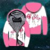 Flamingo Merry Christmas Fleece Zip Hoodie