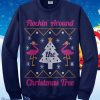 Flocking Around The Christmas Tree Flamingo Ugly Christmas Sweater Impressive Gift