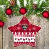 Florida Panthers Ceramic Ornament Christmas Pixel Art Tartan Background