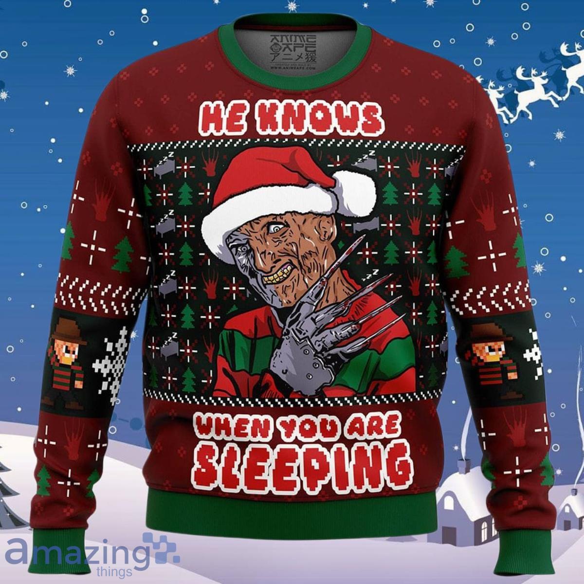 Freddy krueger 2025 ugly christmas sweater