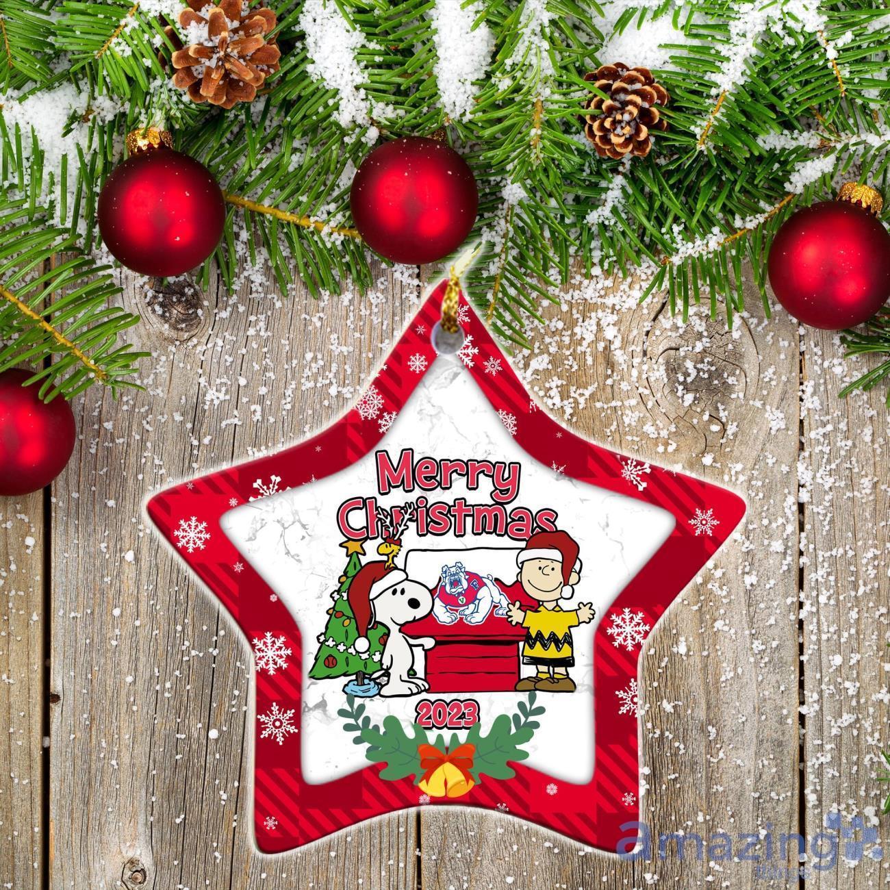 Fresno State Bulldogs Ceramic Ornament Snoopy Christmas Special Gift image Fresno State Bulldogs Ceramic Ornament Snoopy Christmas Special Gift Product Photo 2