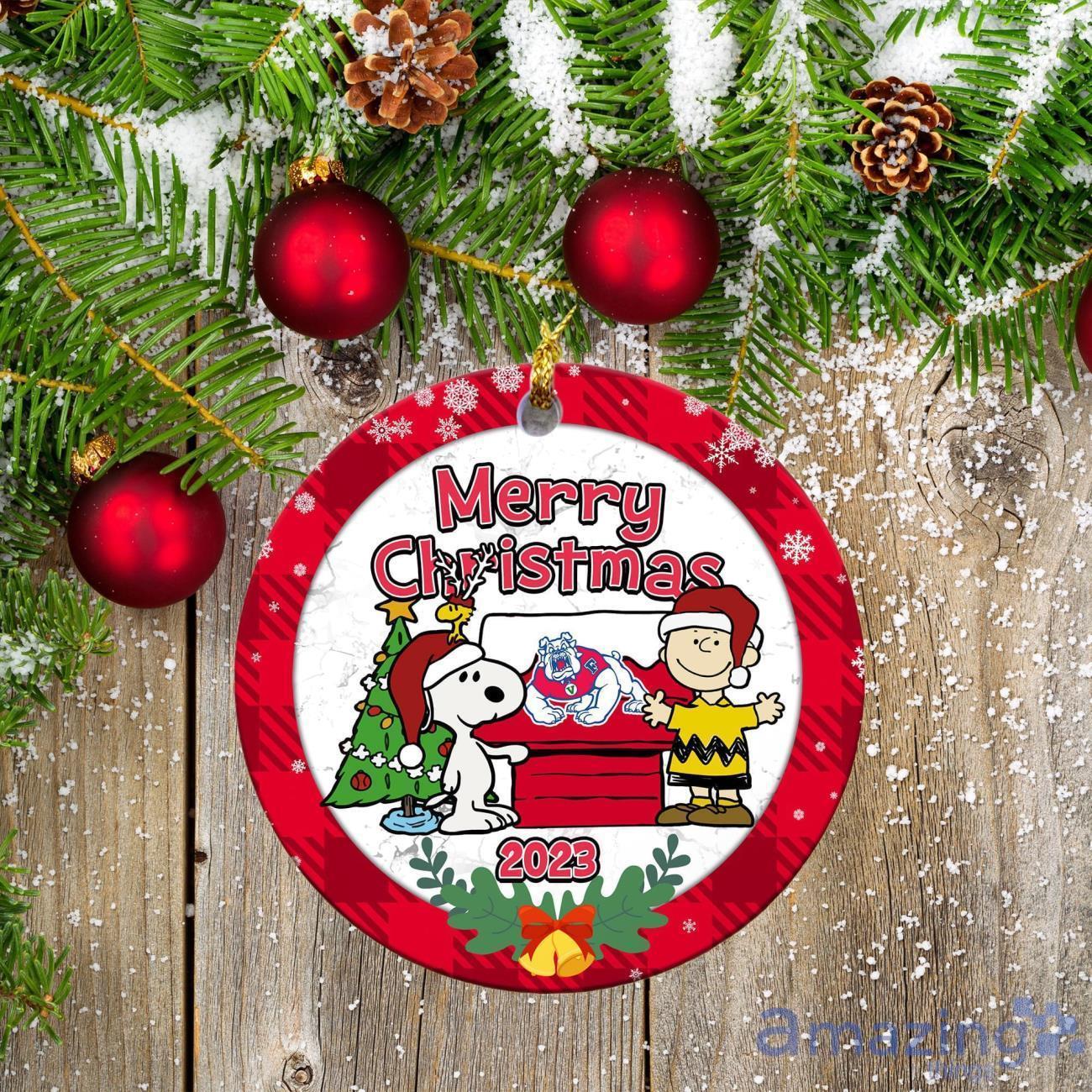 Fresno State Bulldogs Ceramic Ornament Snoopy Christmas Special Gift image Fresno State Bulldogs Ceramic Ornament Snoopy Christmas Special Gift Product Photo 1