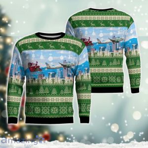 Frontier Airlines Airbus A321-211 With Santa Over Denver Chritmas AOP Ugly Sweater Christmas Gift Ideas Product Photo 1