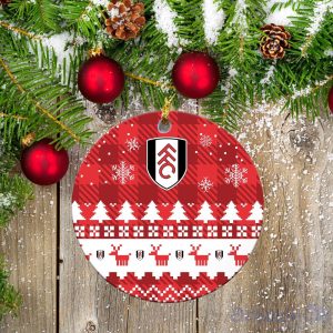 Fulham Ceramic Ornament Christmas Pixel Art Tartan Background Product Photo 2