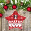 Fulham Ceramic Ornament Christmas Pixel Art Tartan Background