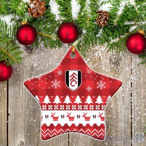 Fulham Ceramic Ornament Christmas Pixel Art Tartan Background Product Photo 1