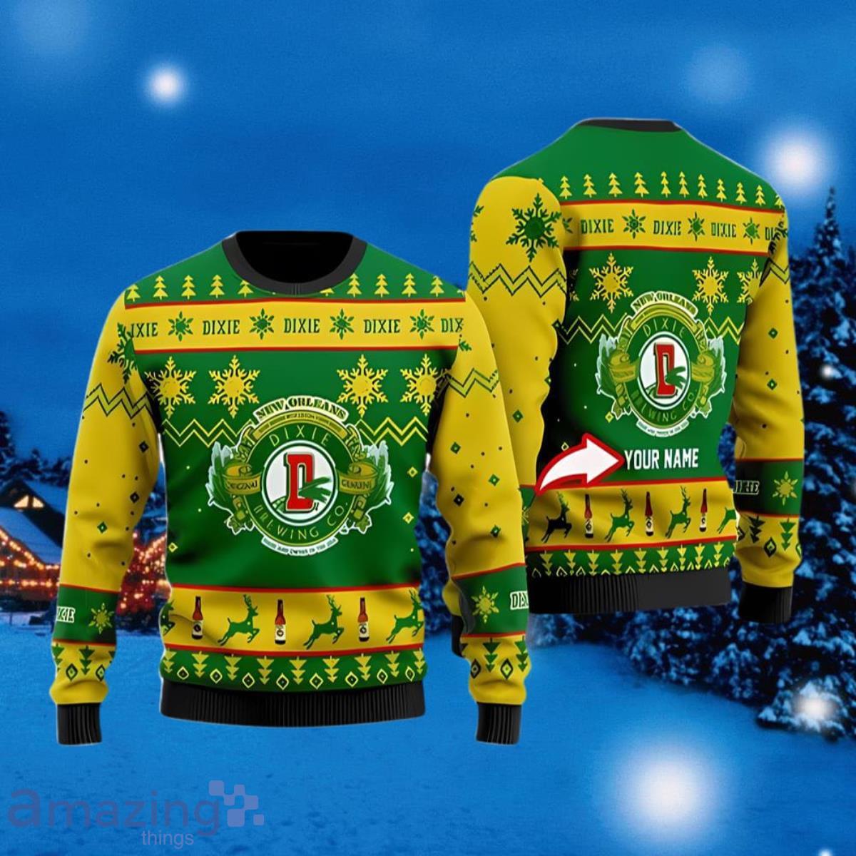 Funny Dixie Beer Custom Ugly Christmas Sweater Best Gift For Loved Ones image Funny Dixie Beer Custom Ugly Christmas Sweater Best Gift For Loved Ones Product Photo 1