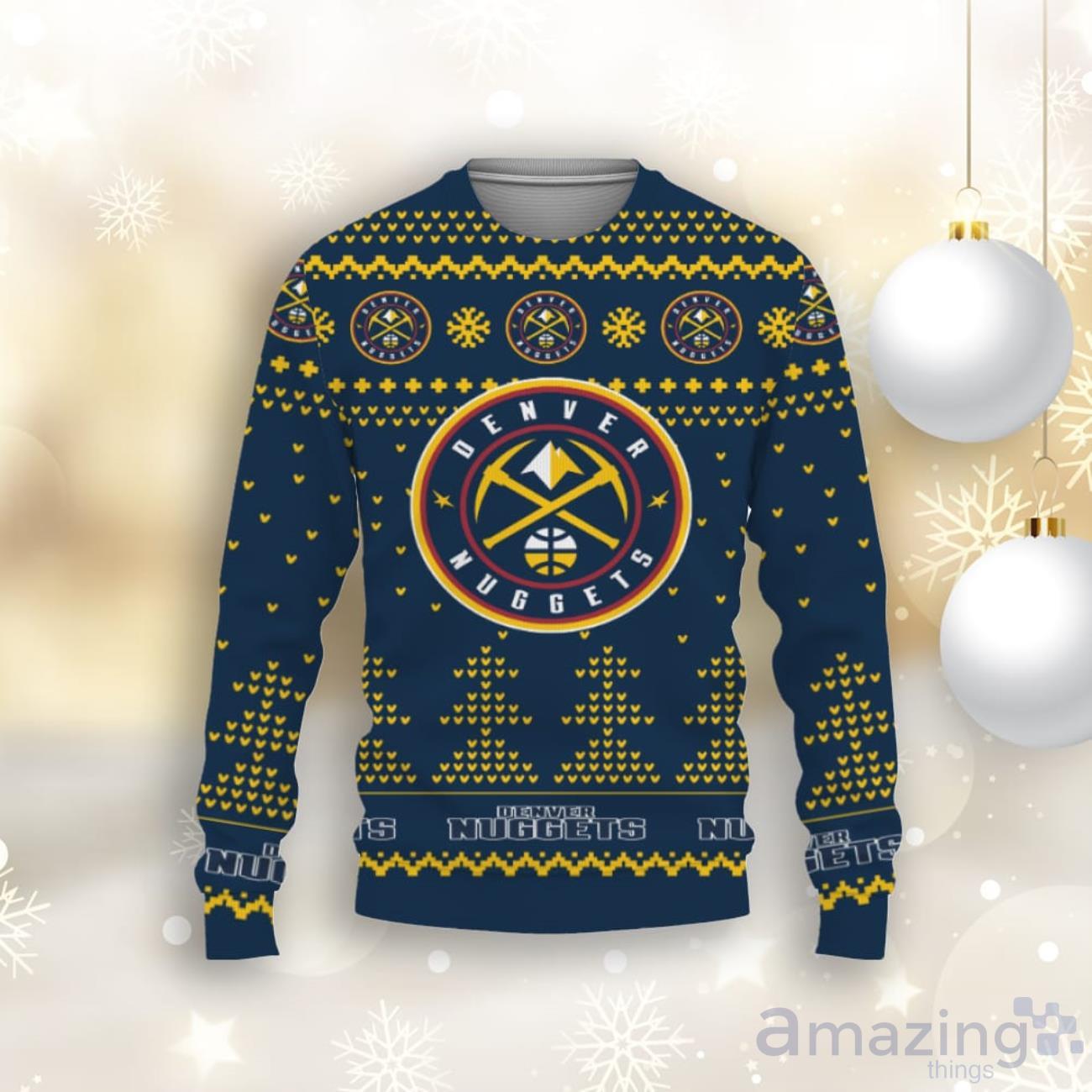 Funny Ugly Sweater Christmas Team Logo Denver Nugget Hot Trend For Fans Club image Funny Ugly Sweater Christmas Team Logo Denver Nugget Hot Trend For Fans Club Product Photo 1
