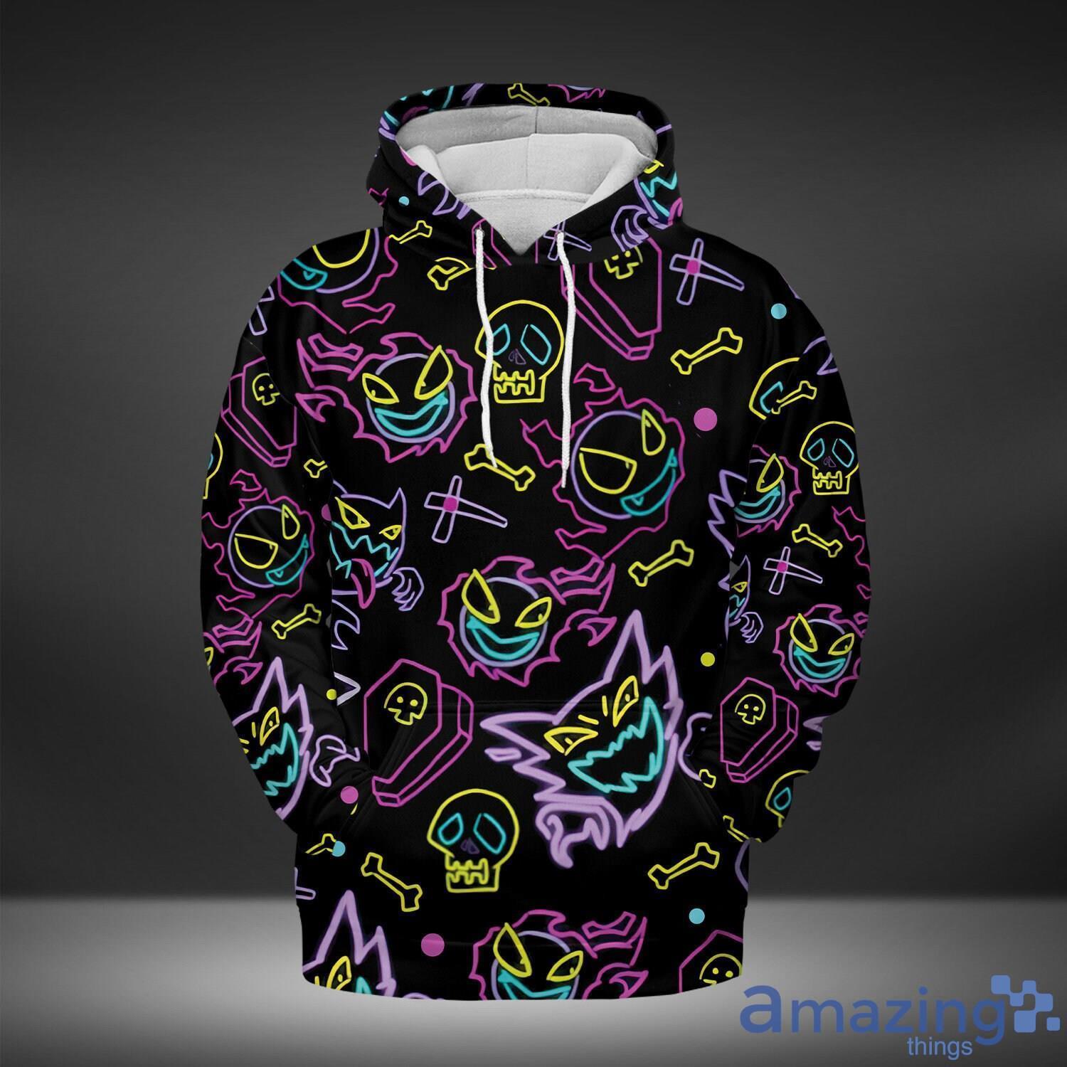 Gengar Ghost All Over Printed 3D Hoodie For Men And Women