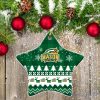 George Mason Patriots Ceramic Ornament Christmas Pixel Art Tartan Background