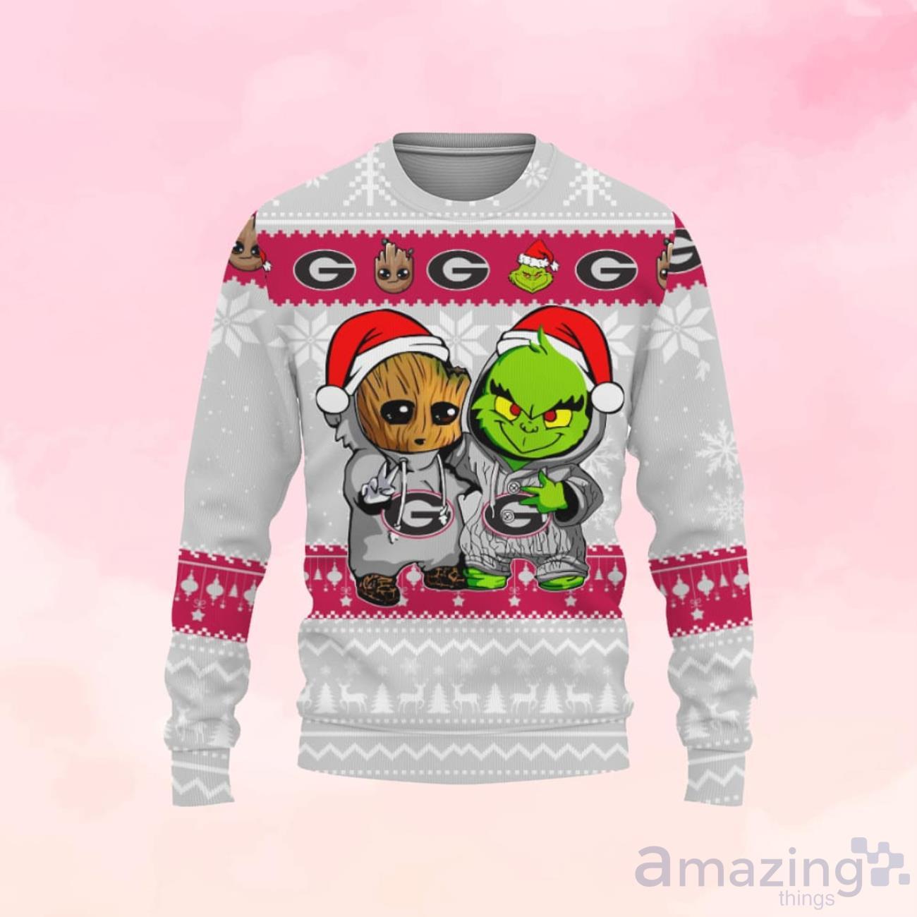 Chicago Cubs Baby Groot And Grinch MLB Ugly Christmas Sweater