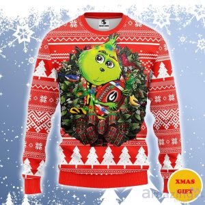 Georgia Bulldogs Grinch Hug Ugly Sweater Gift For Christmas - Georgia Bulldogs Grinch Hug Christmas Ugly Sweater_1