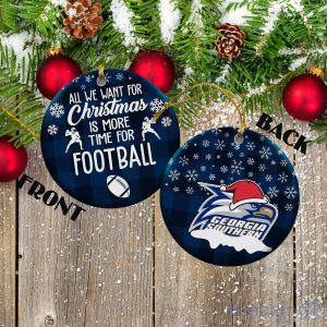 Georgia Southern Eagles Ceramic Ornament All We Want For Christmas Is More Time For Football Product Photo 1