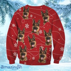 German Shepherd Funny Snow And Line Sweatshirt Christmas Ugly Sweater Product Photo 2