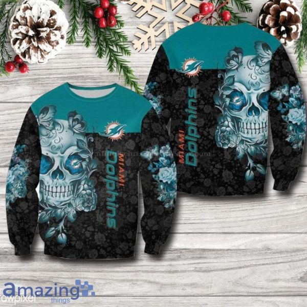 NFL Miami Dolphins Baseball Jersey 3D Personalized Skull Score Big