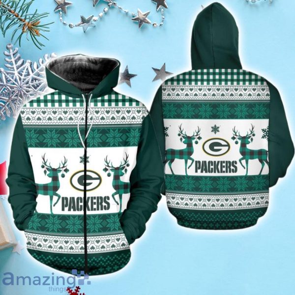 Green Bay Packers Logo Santa Hat Light Christmas Sweater, hoodie