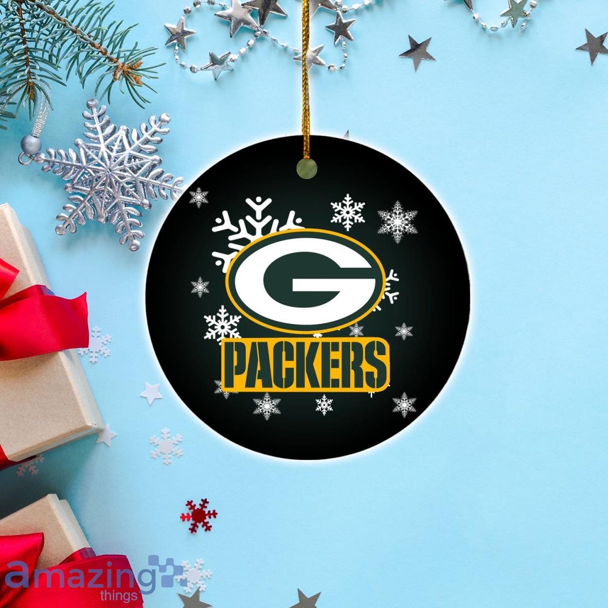 Green Bay Packers Christmas Merry Christmas Circle Ornament