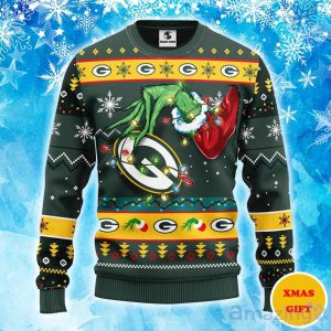 Green Bay Packers Grinch Christmas Ugly Sweater Product Photo 1