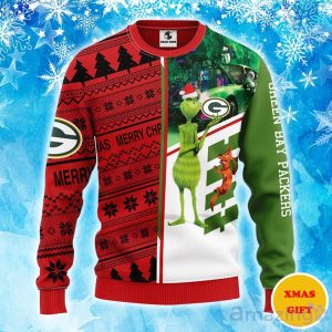 Green Bay Packers Grinch & Scooby-Doo Christmas Ugly Sweater Product Photo 1