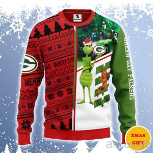 Green Bay Packers Grinch & Scooby-Doo Ugly Sweater Gift For Christmas - Green Bay Packers Grinch & Scooby-Doo Christmas Ugly Sweater_1
