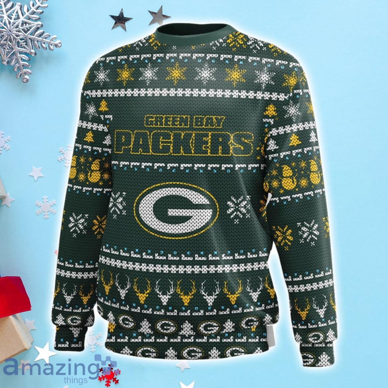 Green Bay Packers Santa Ugly Christmas Sweater 3D Gift For Fans