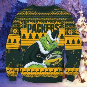 Green Bay Packers Ugly Grinch Christmas Sweater For Fans Funny Christmas Gift Product Photo 2