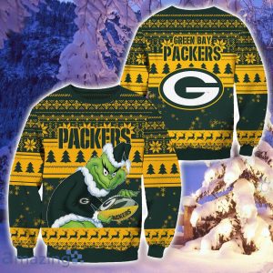 Green Bay Packers Ugly Grinch Christmas Sweater For Fans Funny Christmas Gift Product Photo 1