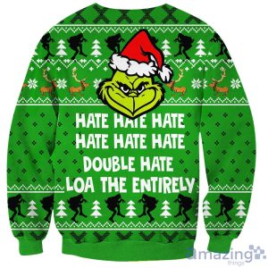 Grinch Hate Hate Hate Print 3D All Over Printed Ugly Christmas Sweater Sweatshirt Hoodie Christmas Gift Product Photo 2