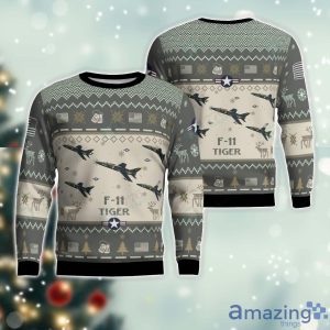 Grumman F-11 Tiger F11 Aircraft Ugly Christmas Sweater Veteran Christmas Gift Holiday Product Photo 1