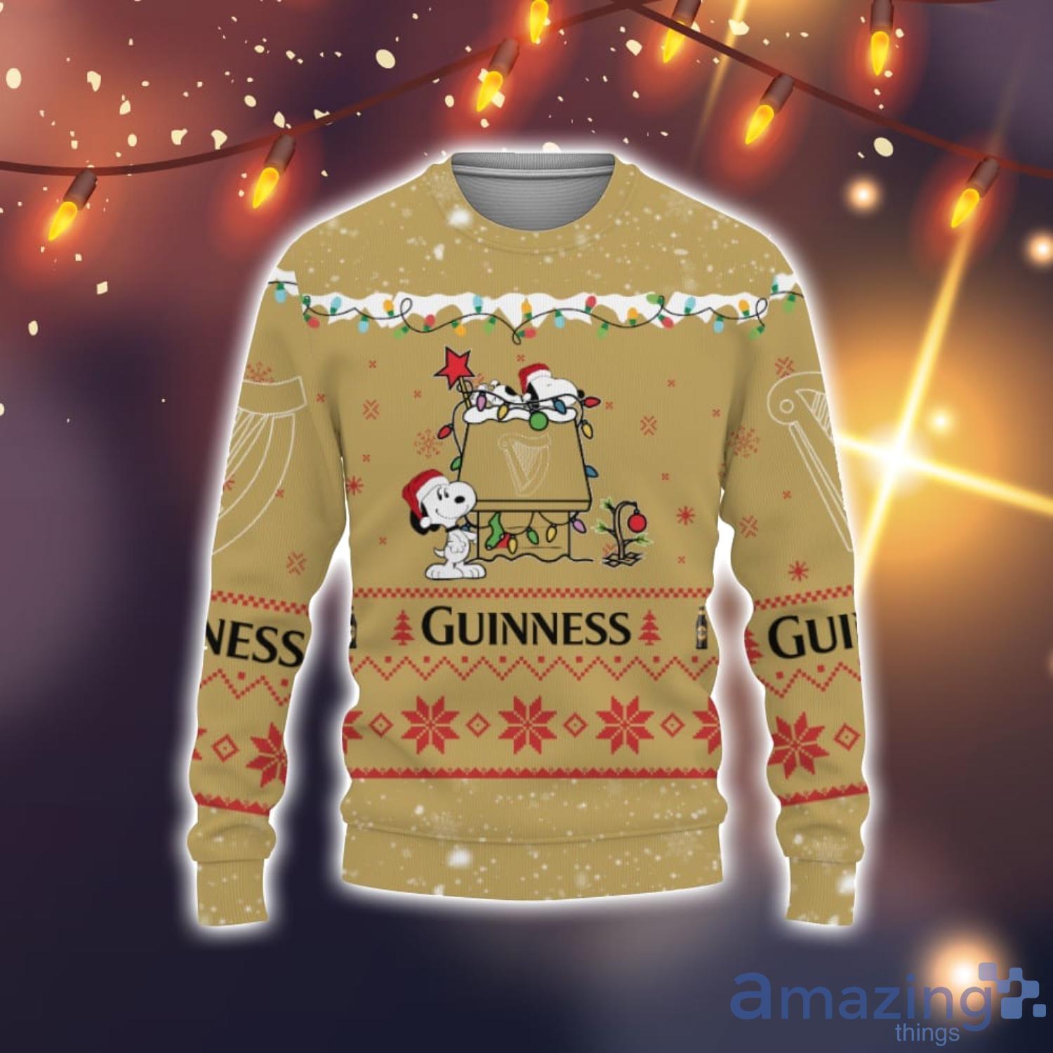 Guinness Beers American Whiskey Beers Snoopy House Cute Christmas Gift Ugly Christmas Sweater image Guinness Beers American Whiskey Beers Snoopy House Cute Christmas Gift Ugly Christmas Sweater Product Photo 1